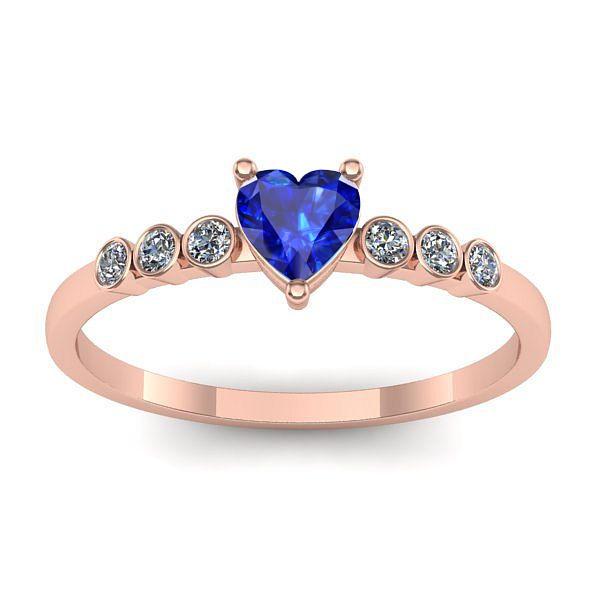 Inel cu safir inima