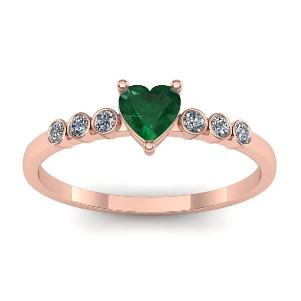 Inel cu smarald inima