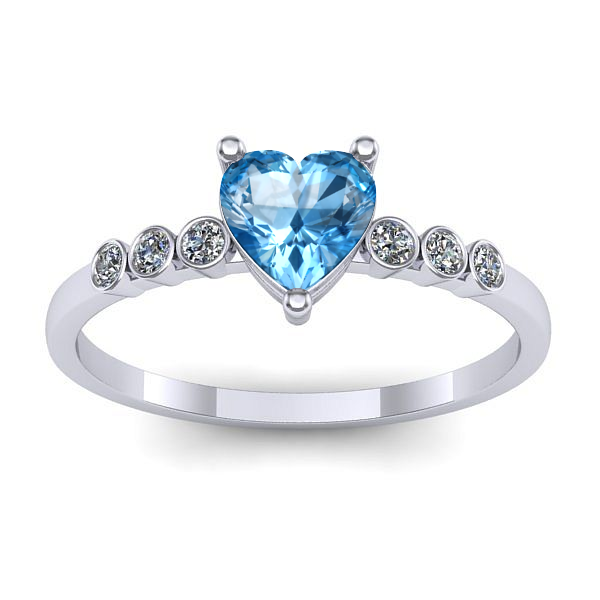 Inel de logodna cu topaz blue inima