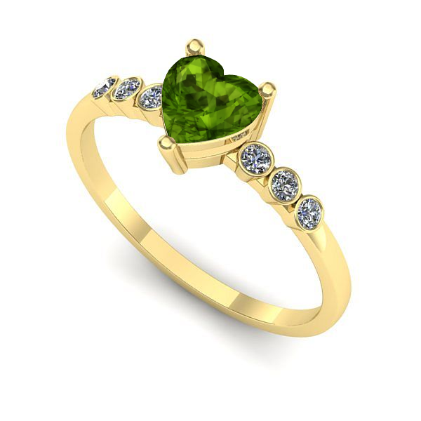 Inel de logodna din aur galben cu peridot