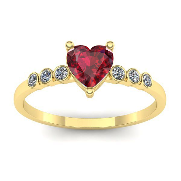 Inel logodna cu rubin inima