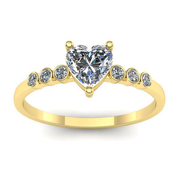 Inel cu diamant de laborator inima