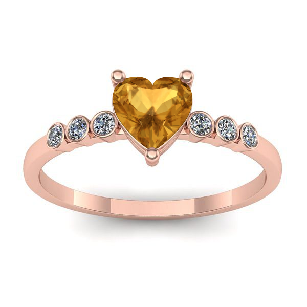 Inel logodna cu citrin inima