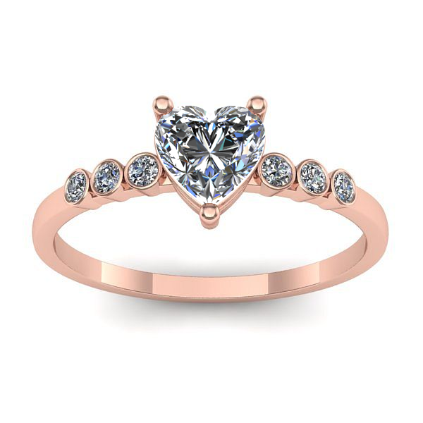 Inel de logodna cu diamant de laborator inima