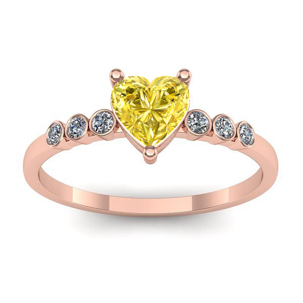 Inel cu safir galben inima