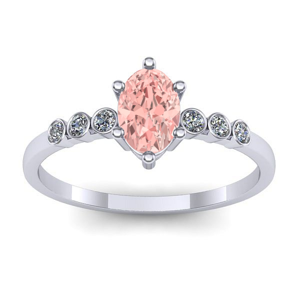 Inel de logodna cu diamant de laborator roz oval