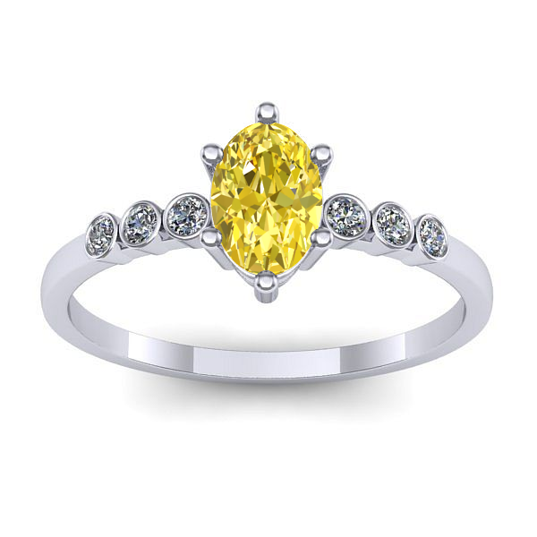 Inel cu safir galben oval