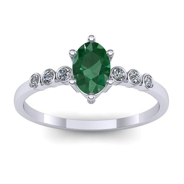 Inel cu smarald oval