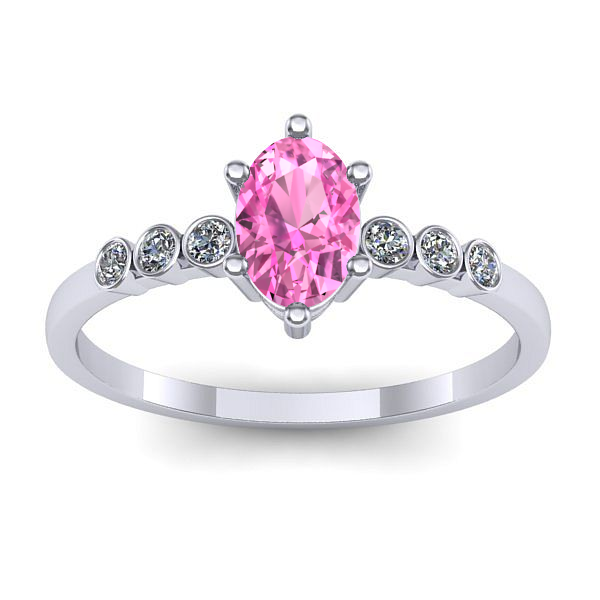 Inel cu safir roz oval