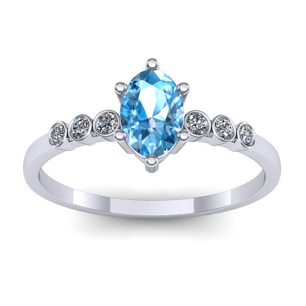 Inel cu topaz blue oval