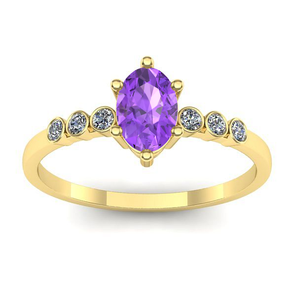 Inel logodna cu ametist oval