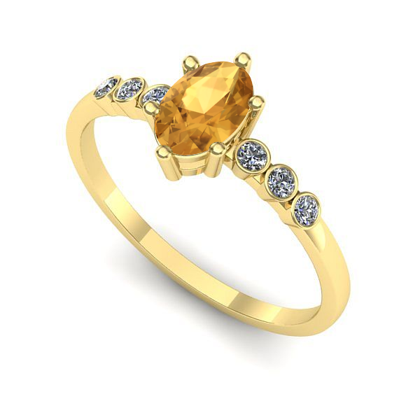 Inel de logodna din aur galben cu citrin