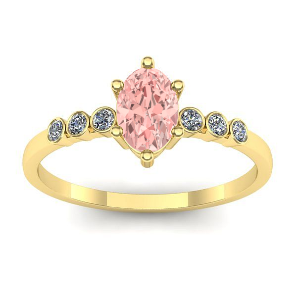 Inel de logodna cu diamant de laborator roz oval