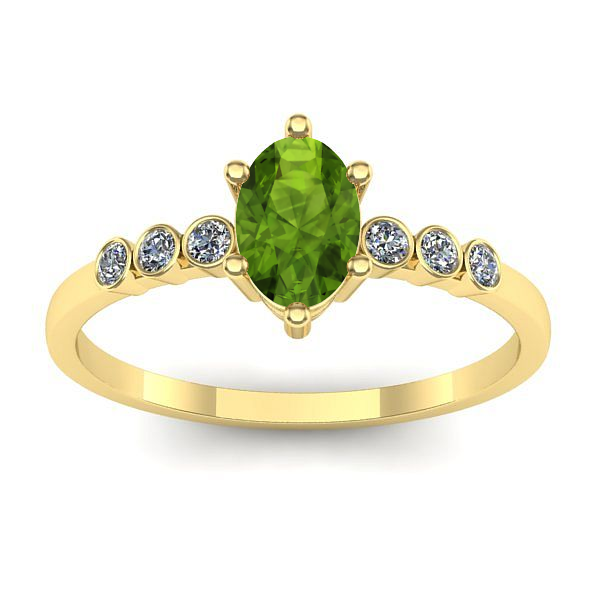 Inel cu peridot oval