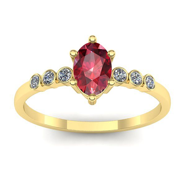 Inel cu rubin oval