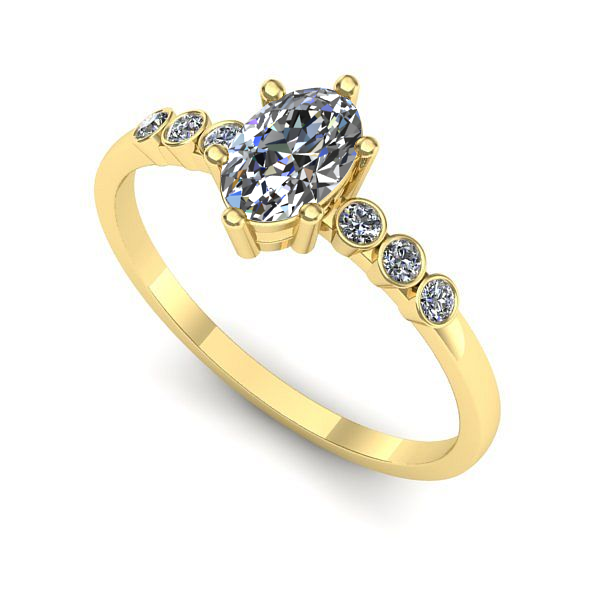 Inel de logodna din aur galben cu safir alb