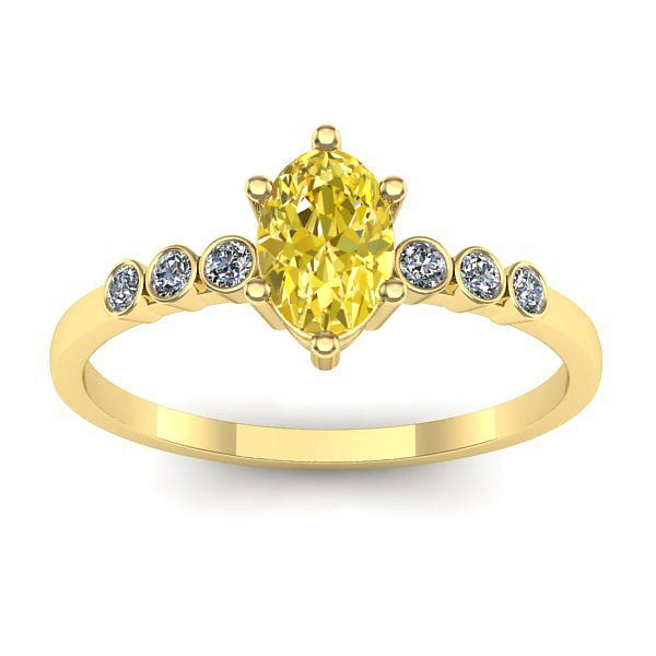 Inel cu safir galben oval