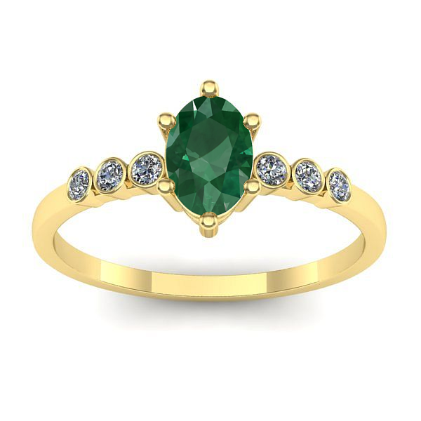 Inel cu smarald oval