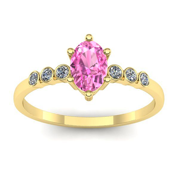 Inel de logodna cu safir roz oval