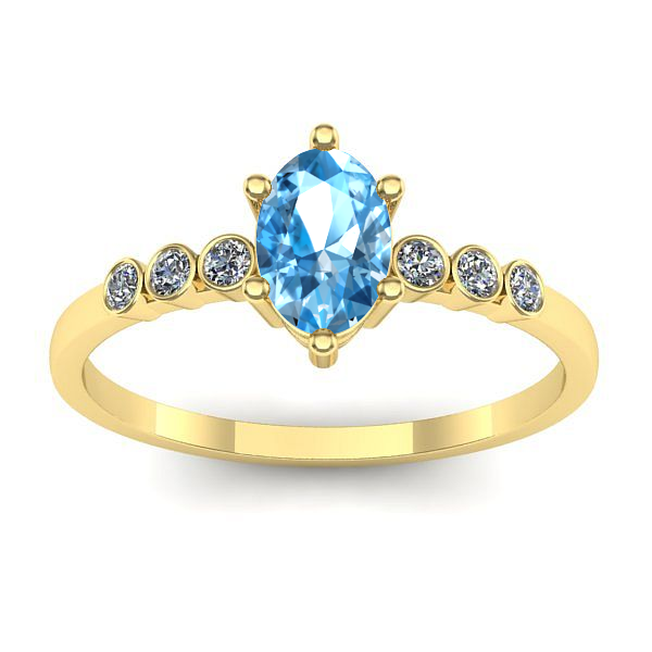 Inel de logodna cu topaz blue oval