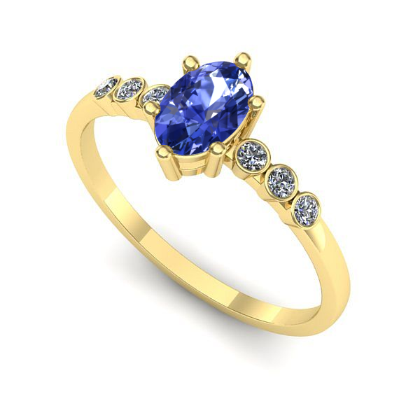 Inel din aur galben cu tanzanit