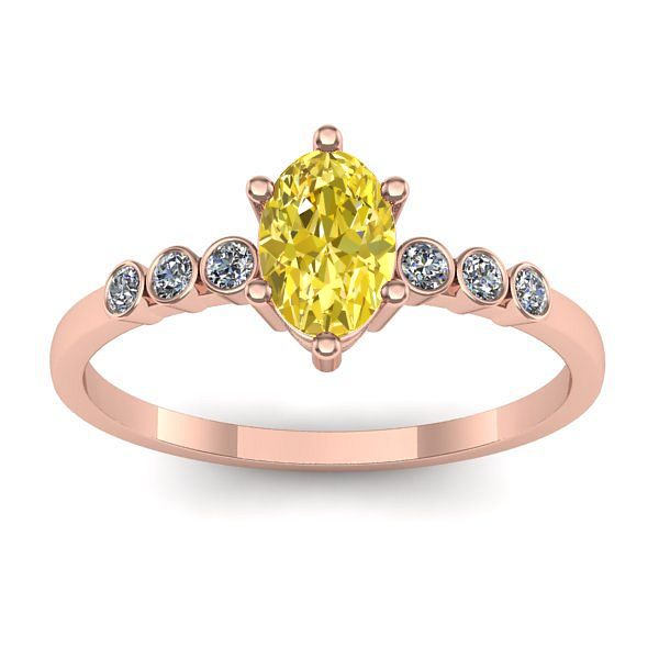 Inel logodna cu safir galben oval