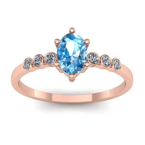 Inel de logodna cu topaz blue oval