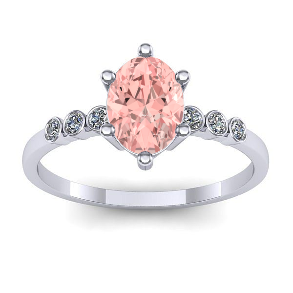 Inel logodna cu diamant de laborator roz oval
