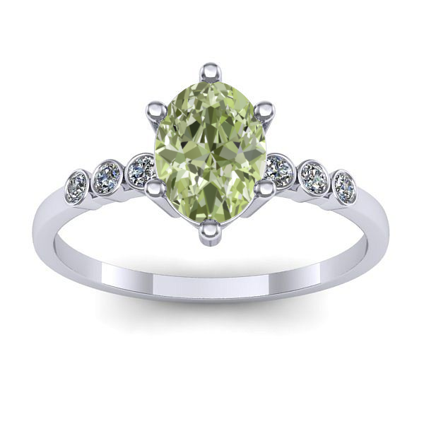 Inel de logodna cu diamant de laborator verde oval