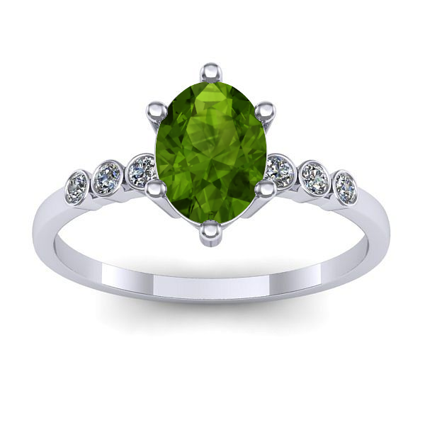 Inel de logodna cu peridot oval