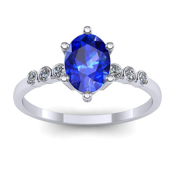 Inel logodna cu safir oval