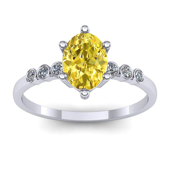 Inel de logodna cu safir galben oval