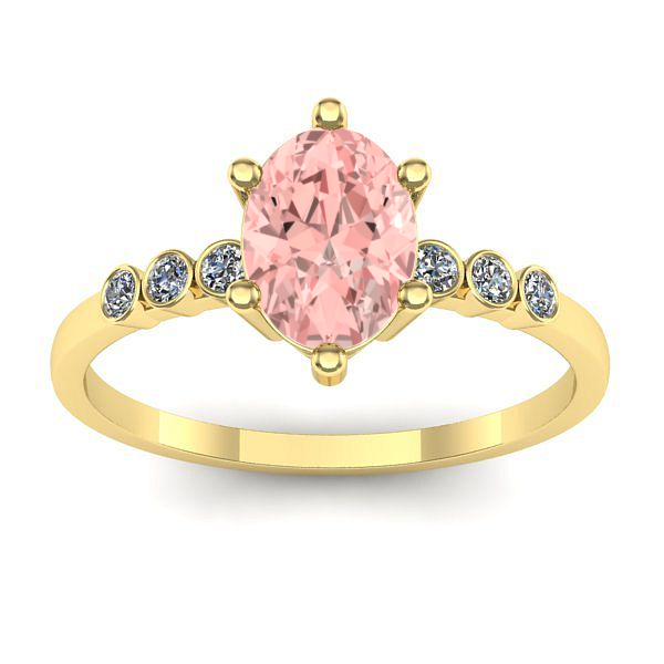 Inel cu diamant de laborator roz oval