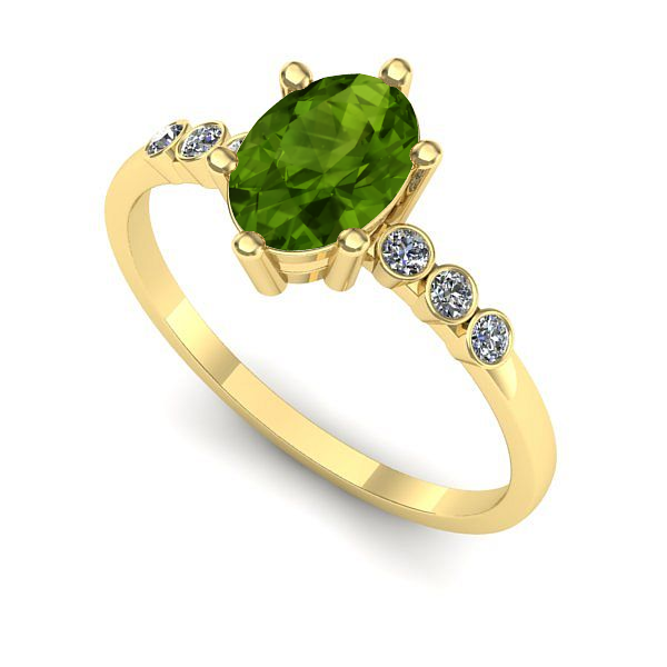 Inel din aur galben cu peridot