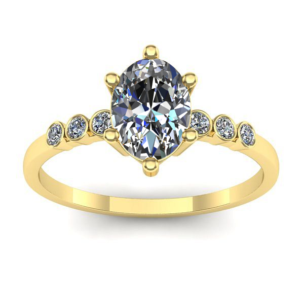 Inel cu diamant de laborator oval