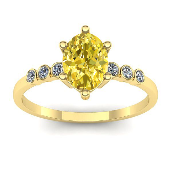 Inel de logodna cu safir galben oval