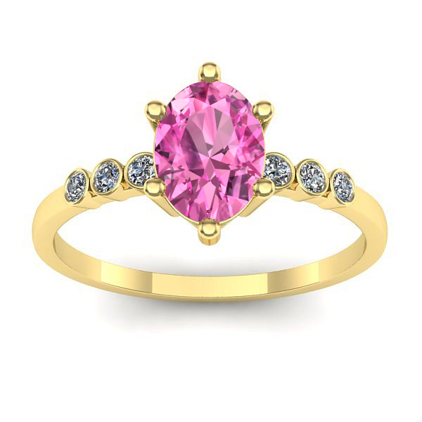 Inel de logodna cu safir roz oval