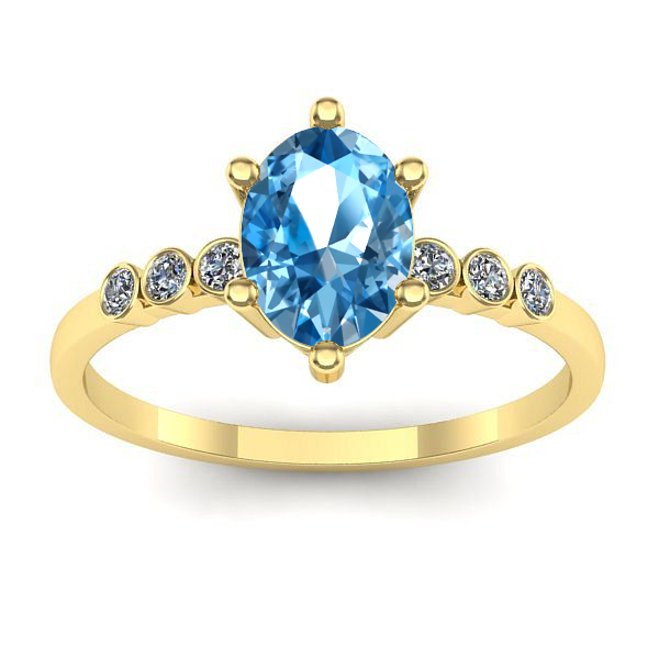Inel logodna cu topaz blue oval