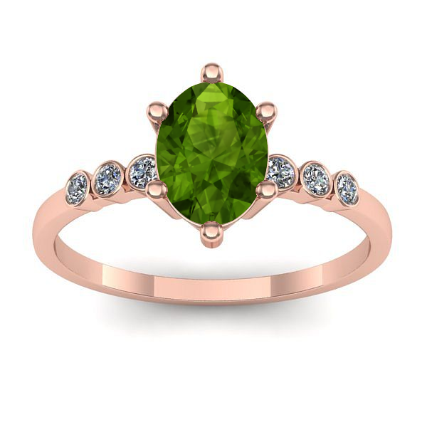 Inel logodna cu peridot oval