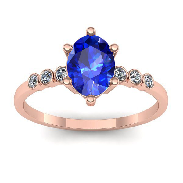 Inel de logodna cu safir oval