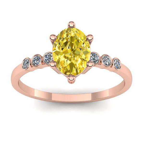 Inel cu safir galben oval