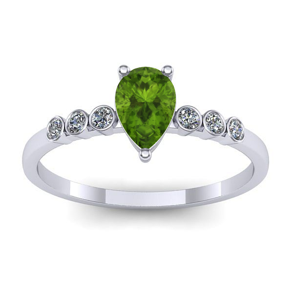 Inel logodna cu peridot lacrima