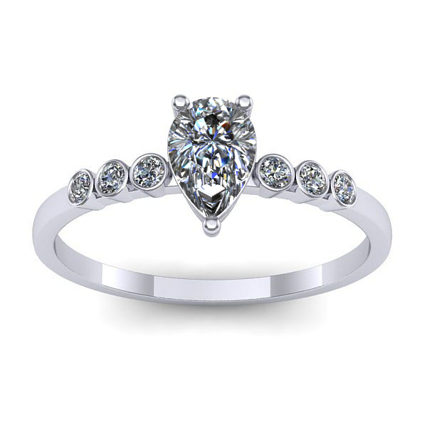 Inel logodna cu safir alb lacrima