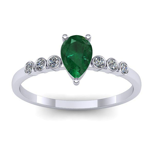 Inel cu smarald lacrima