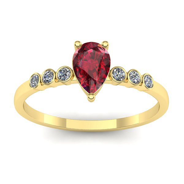 Inel cu rubin lacrima