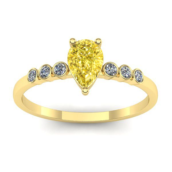 Inel logodna cu safir galben lacrima