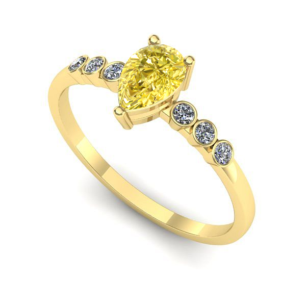 Inel logodna din aur galben cu safir galben