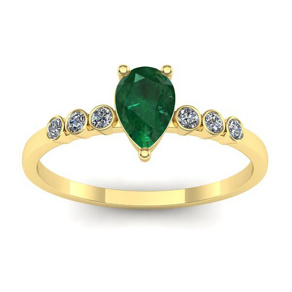 Inel logodna cu smarald lacrima