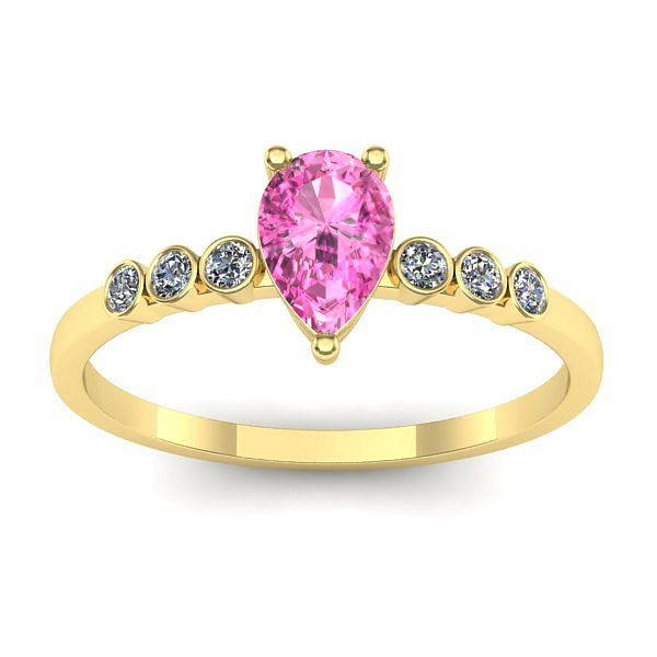 Inel cu safir roz lacrima