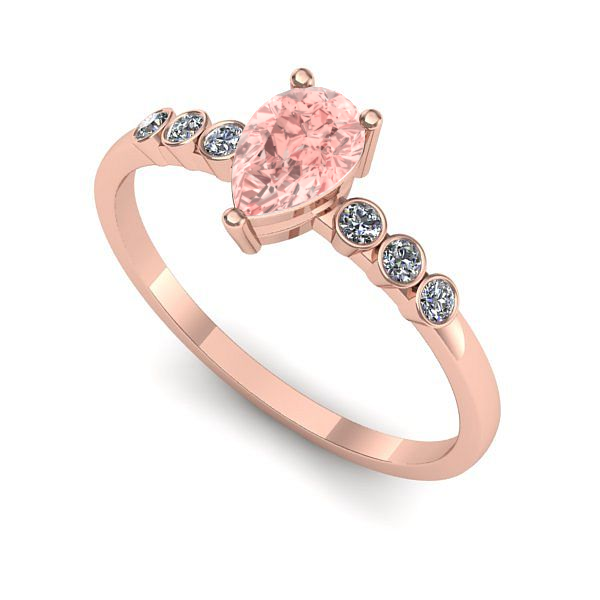 Inel logodna din aur roz cu diamant de laborator roz